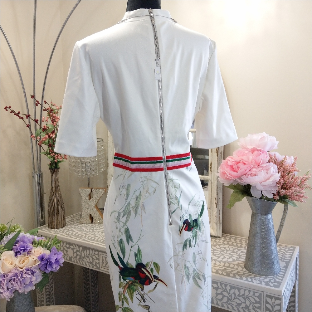 🍒NWT🍒TED BAKER MOLILO BIRD SHEATH DRESS - Picture 11 of 15